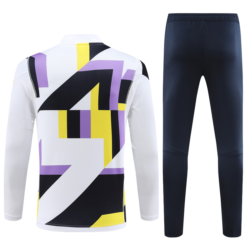 Real Madrid 23-24 Long Sleeve Training Set -White and Black - Unitedfutballjersey