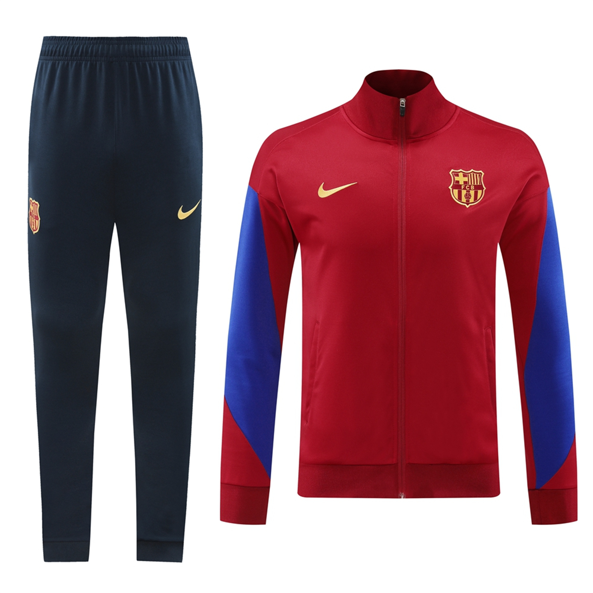 B.A.R.S.A 24-25 Jacket Training Tracksuit - Red & Deep Blue - Unitedfutballjersey