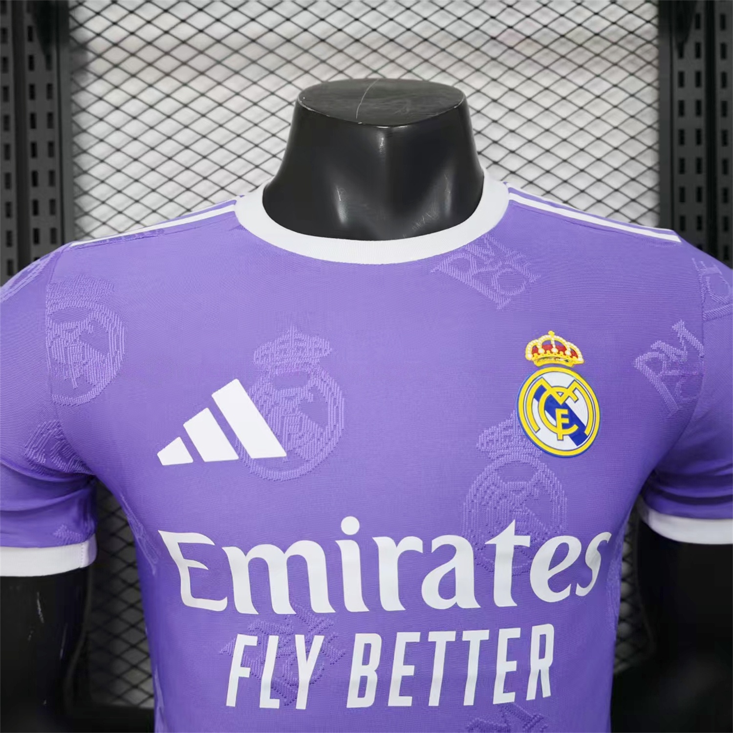 Real Madrid 25-26 Purple Team Logo Jacquard Special Jersey - Player Version - Unitedfutballjersey
