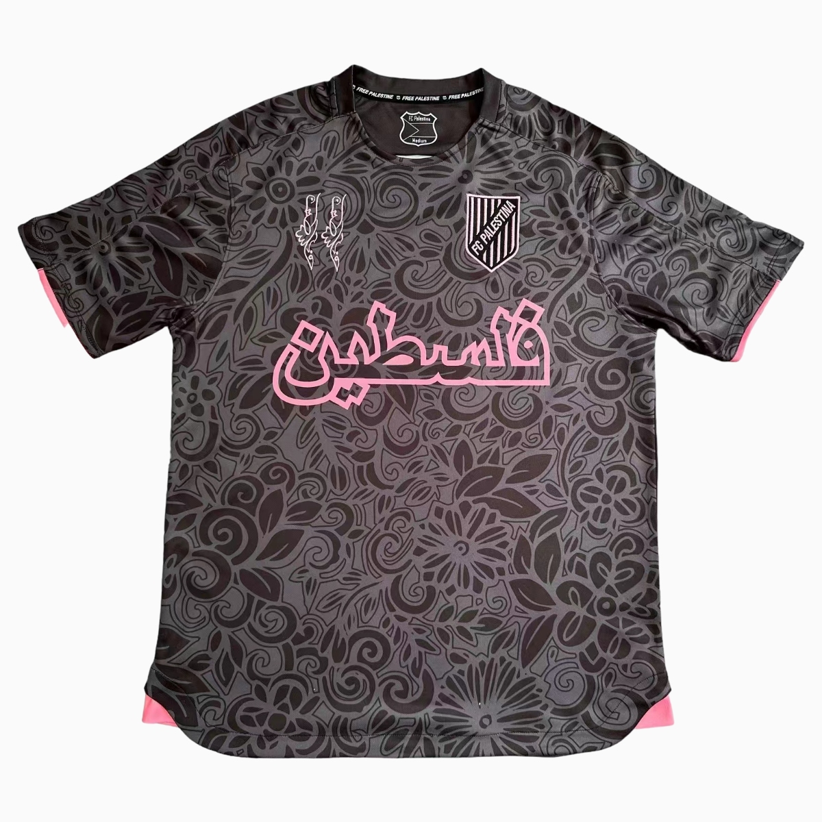 FC Palestina 23-24 Black Patterned Jersey with Arabic - Unitedfutballjersey