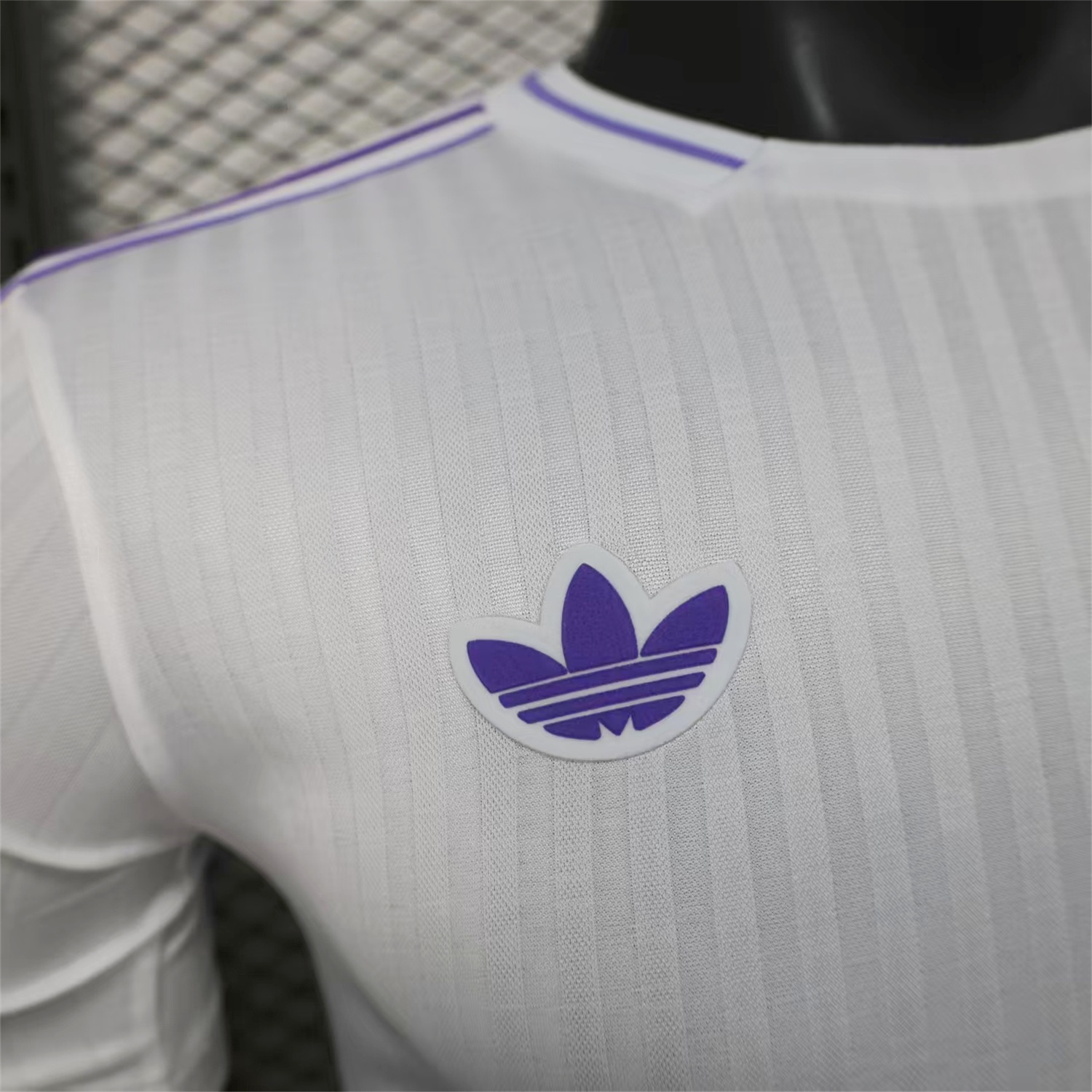 Real Madrid 25-26 Purple Logo White Jersey - Player Version - Unitedfutballjersey