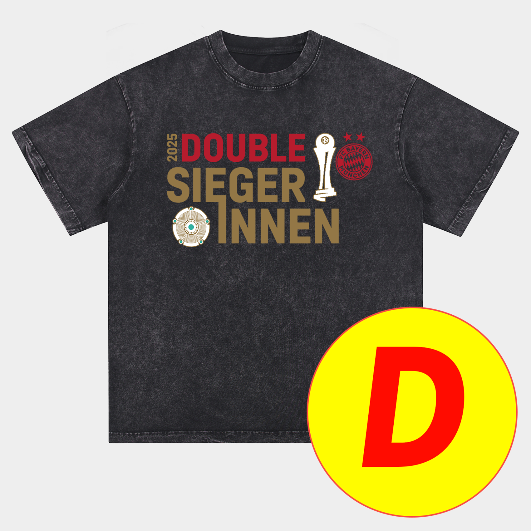 Bayern Munich Bundesliga Champions Deutscher Meister 2025 Oversized Washed T-Shirt - Unitedfutballjersey