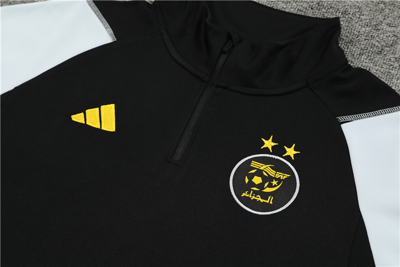 Algeria 23-24 Long Sleeve Training Set -Black and White - Unitedfutballjersey