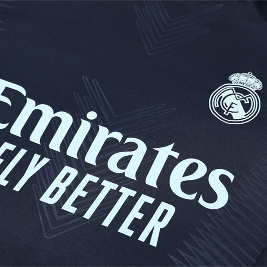 Real Madrid 24-25 Kids Long Sleeve Training Set - Player Version - Royal Blue - Unitedfutballjersey