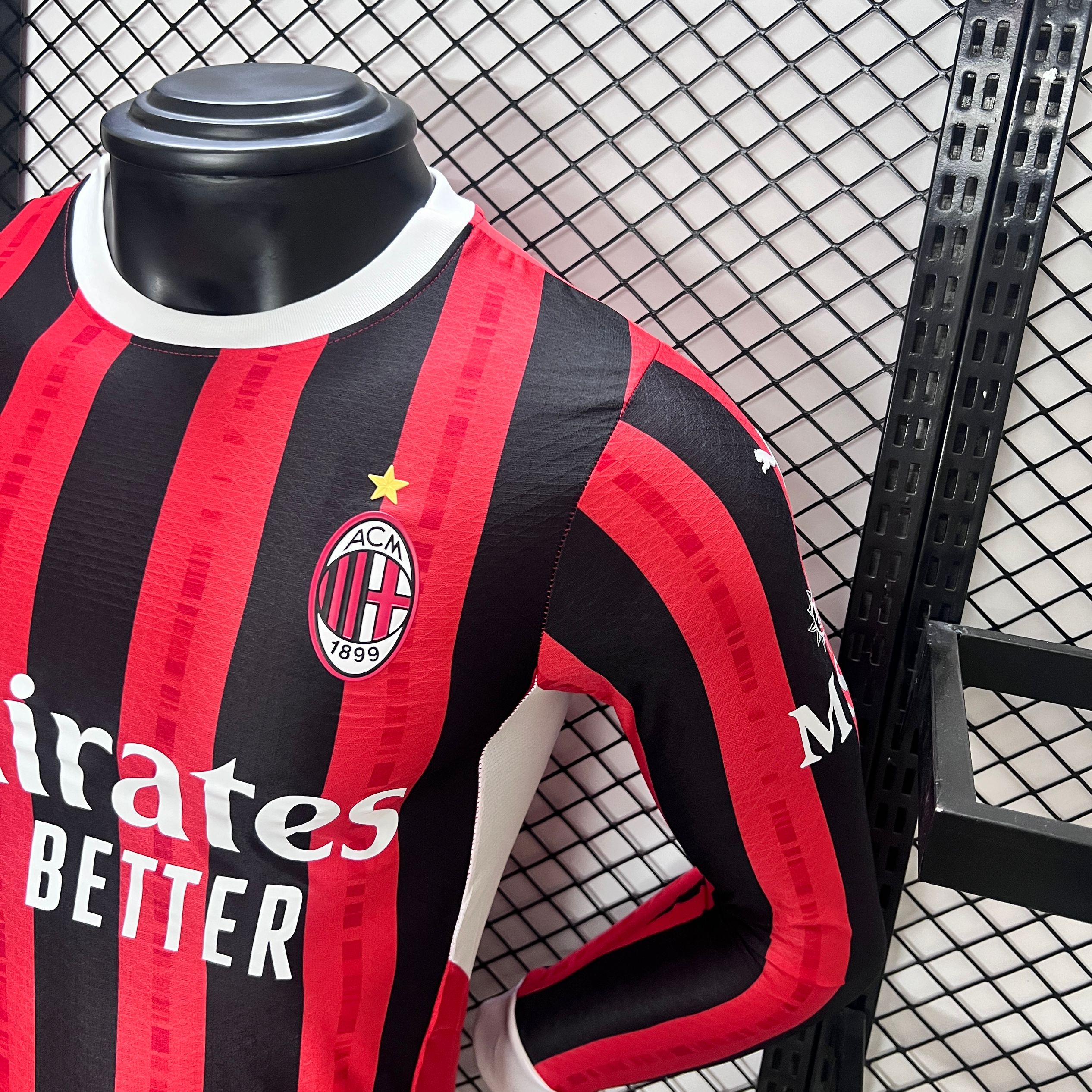 AC Milan 24-25 Home Long Sleeve Jersey - Player Version - Unitedfutballjersey