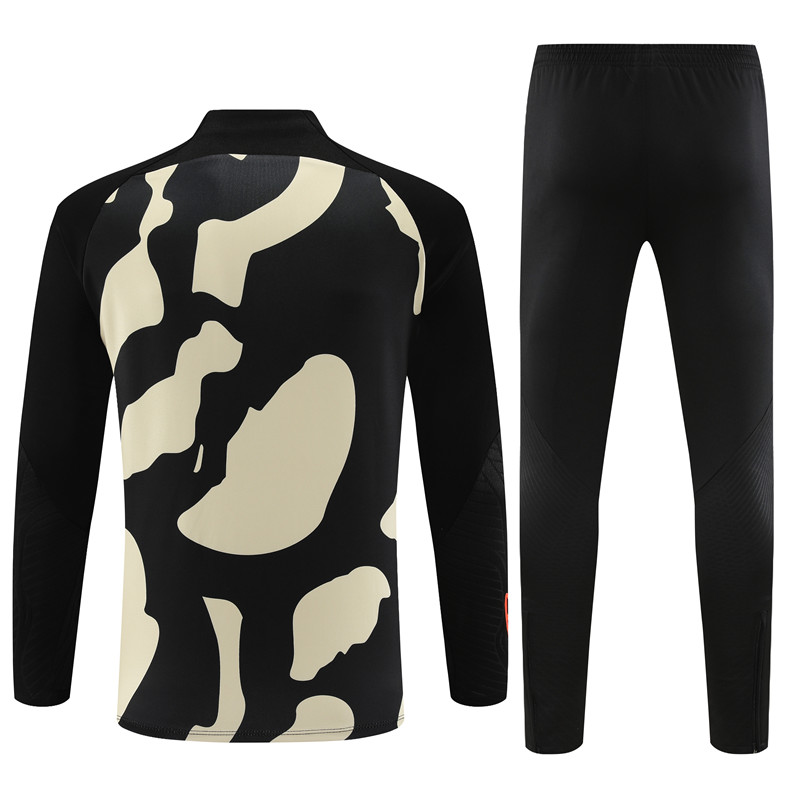 Paris Saint-Germain PSG 23-24 Kids Long Sleeve Training Set Yellow and Black - Unitedfutballjersey