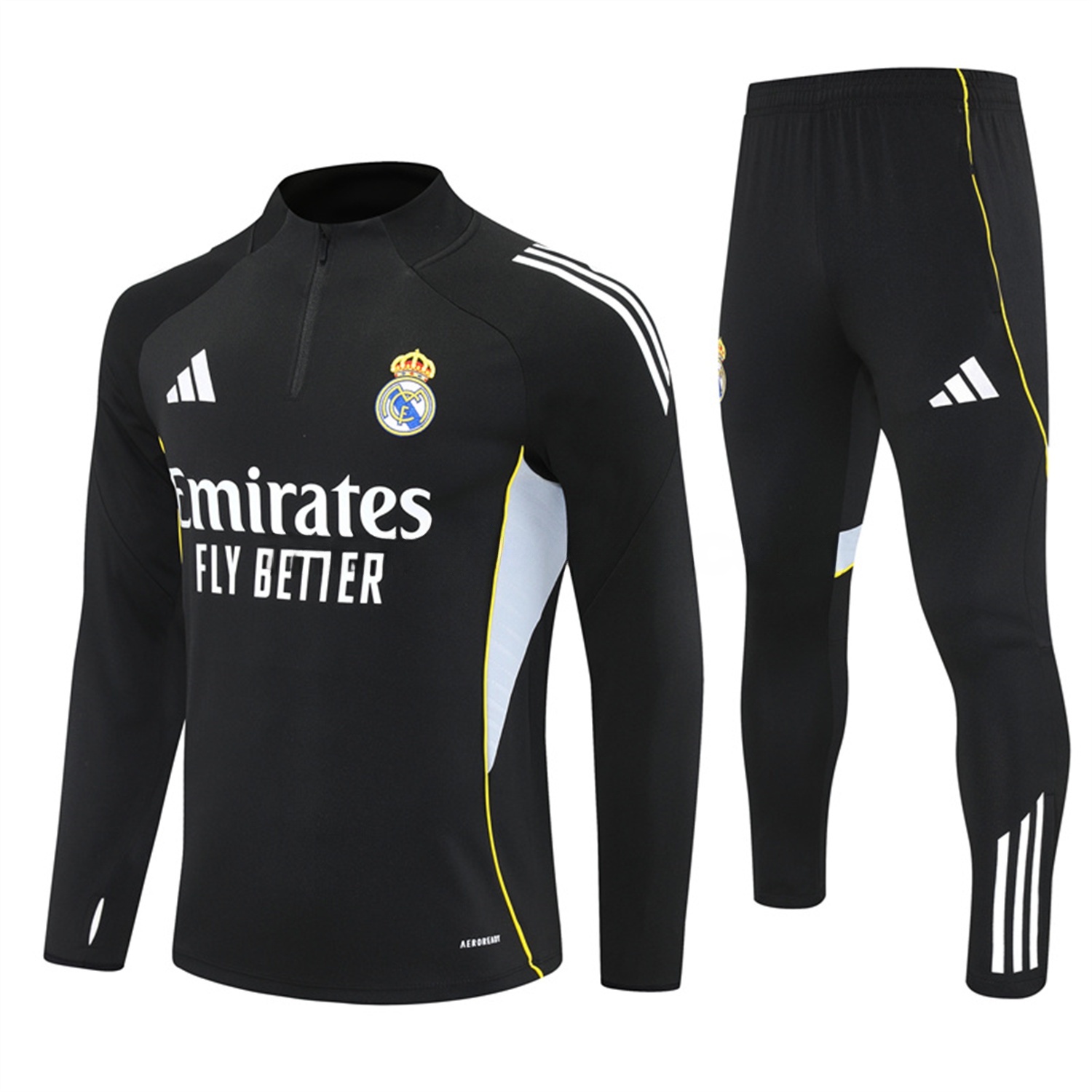 Real Madrid 25-26 Long Sleeves Training Set - Black Top & Black Pants - Unitedfutballjersey