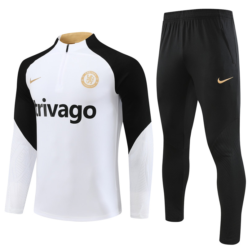 Che 23-24 Long Sleeve Training Set -White - Unitedfutballjersey