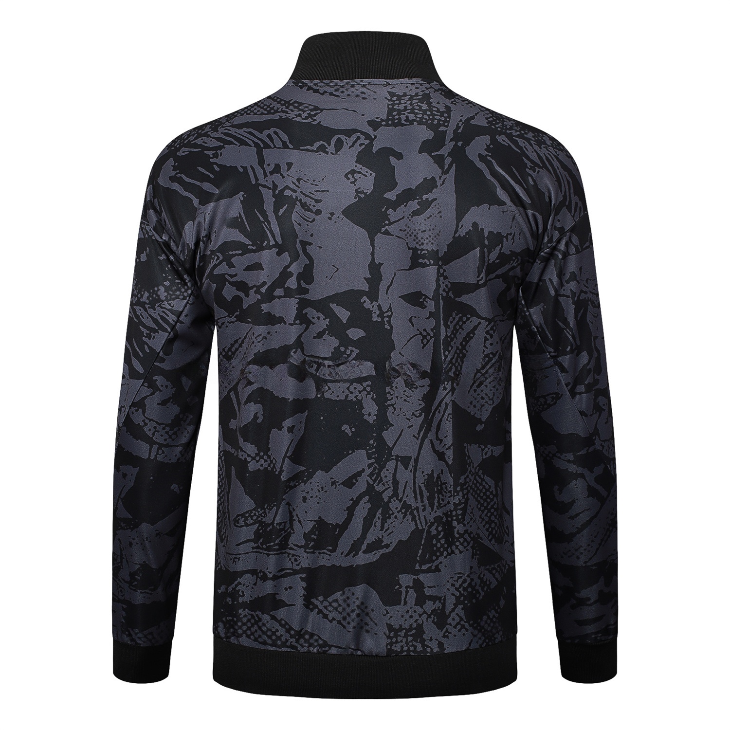 Corinthians 25-26 Jacket Training Tracksuit - Black and Gray Pattern Jackets & Black Pants - Unitedfutballjersey