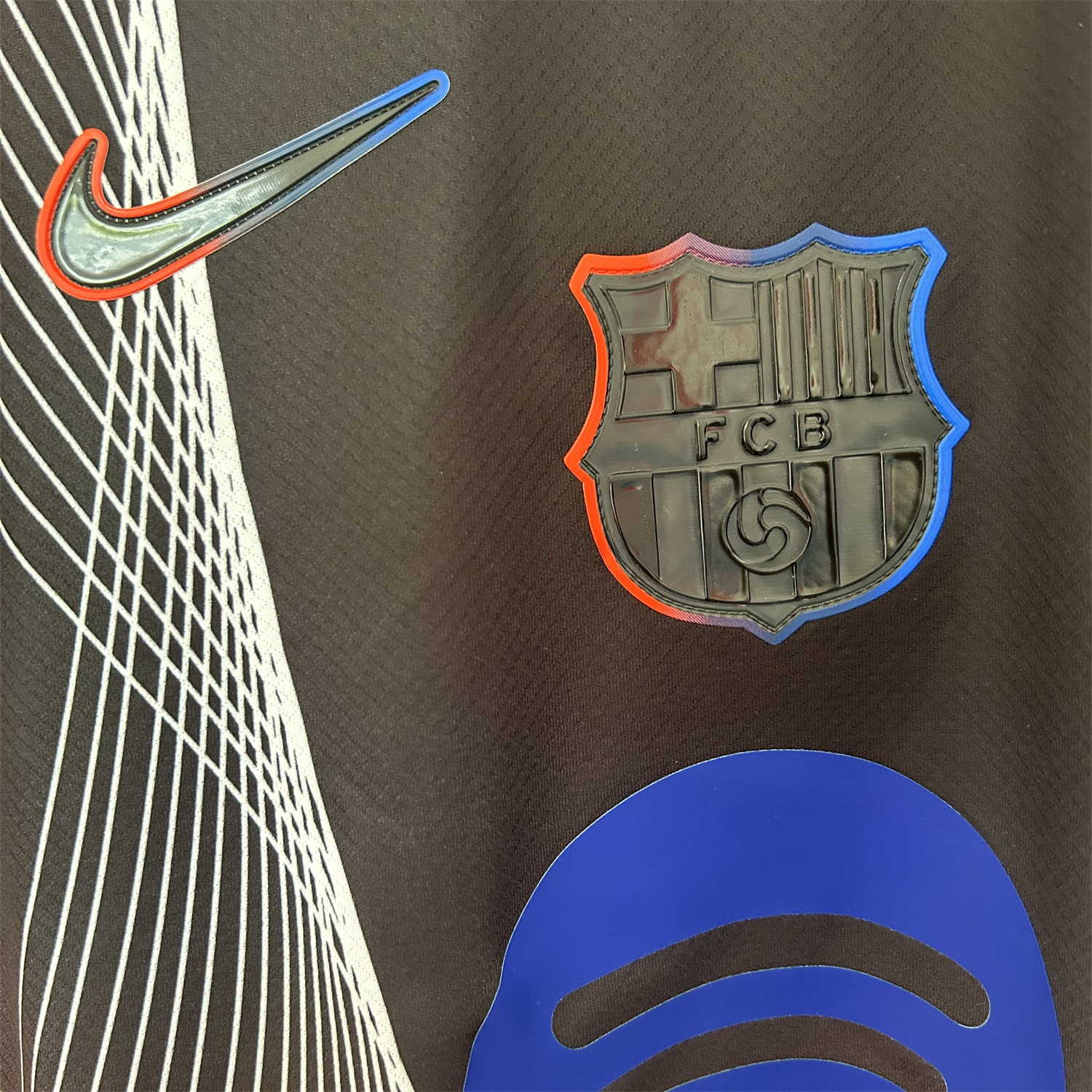 B.A.R.S.A 25-26 T90 White Black Lines Red Jersey - Fans Version - Unitedfutballjersey