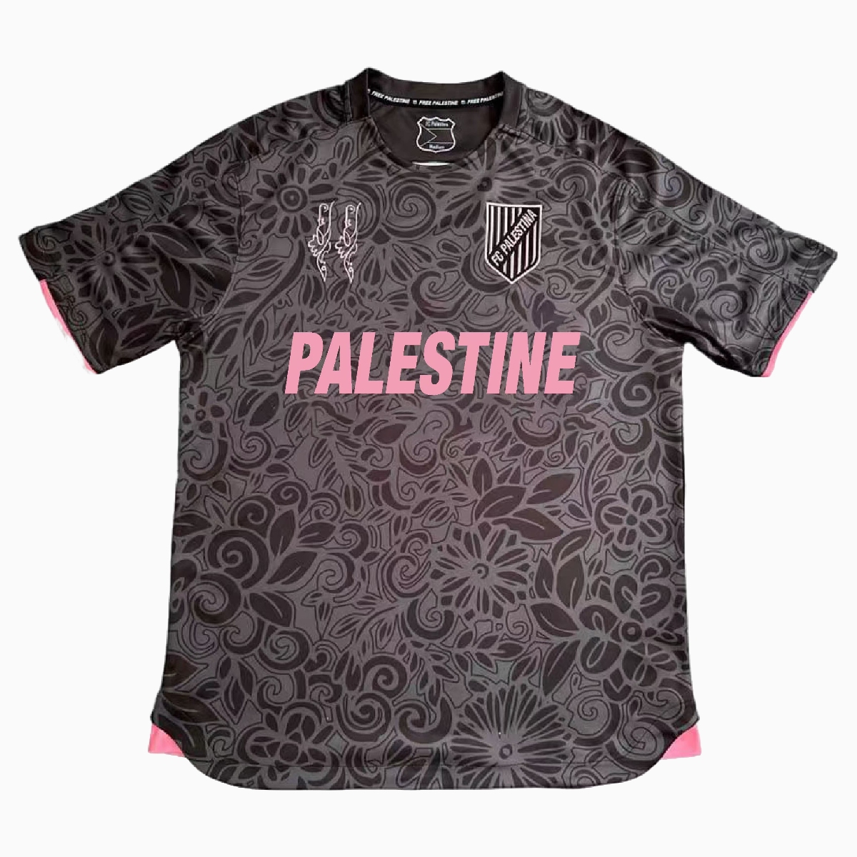 FC Palestina 23-24 Black Patterned Jersey with English - Unitedfutballjersey