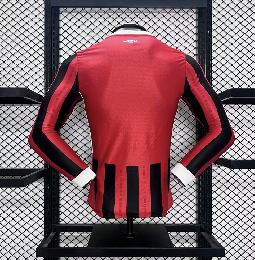 AC Milan 24-25 Home Long Sleeve Jersey - Player Version - Unitedfutballjersey