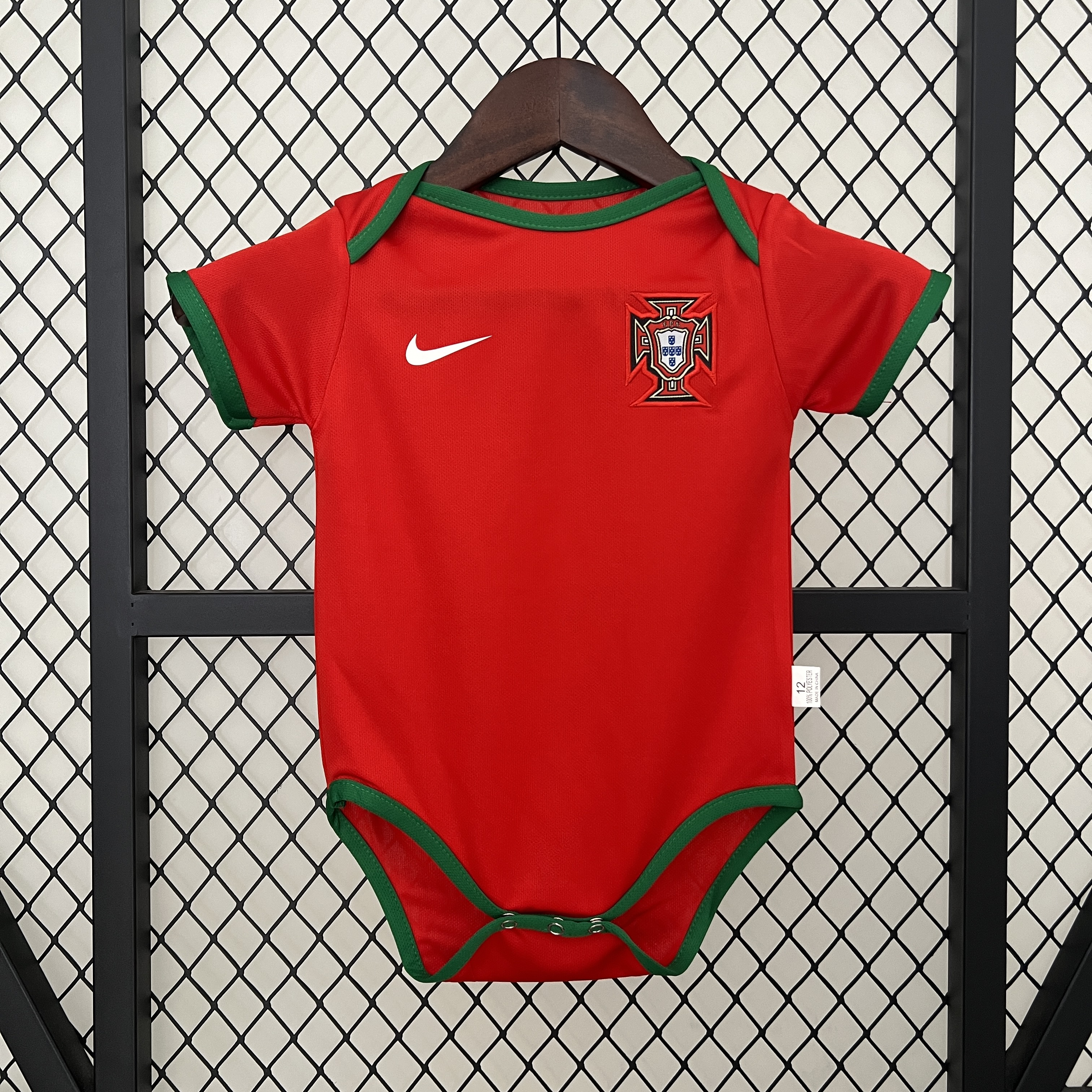 Portugal 2024 Home Baby Crawling Suit - Unitedfutballjersey