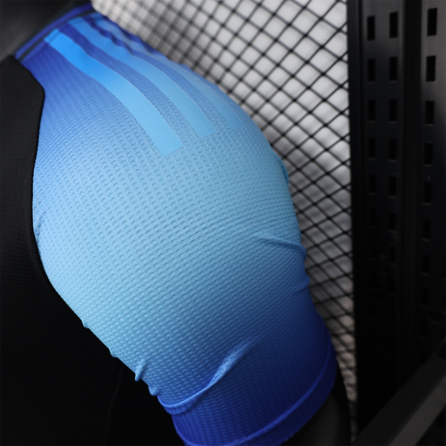 Algeria 25-26 Pure Black with Blue Sleeves Jersey - Player Version - Unitedfutballjersey