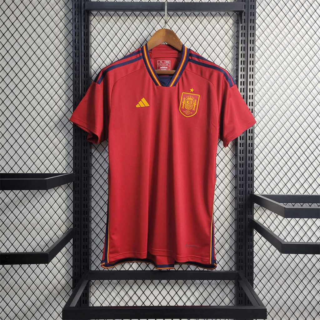 Spain 22-23 Home Jersey - Fans Version - 2022 World Cup - Unitedfutballjersey