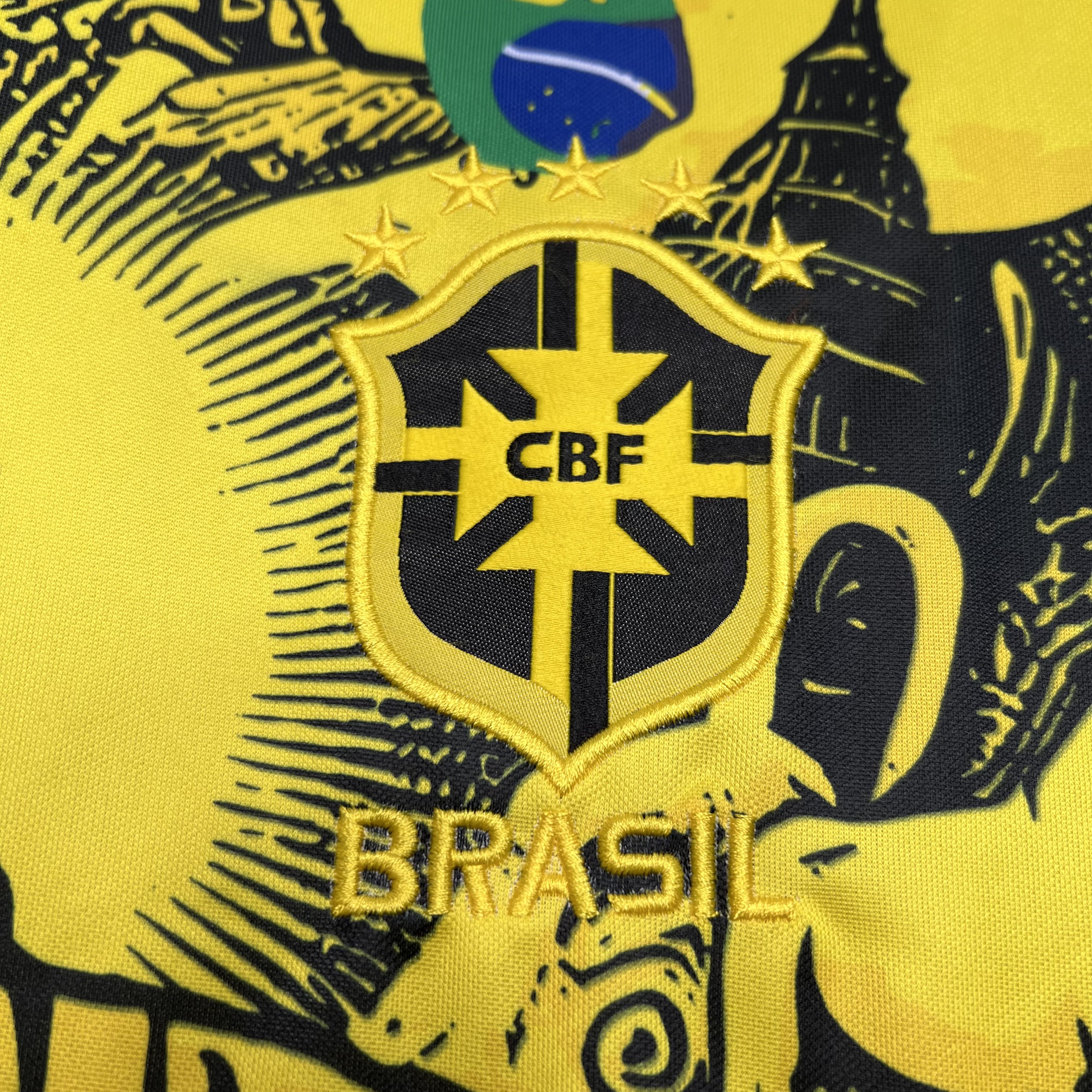 Brazil 2024 Yellow Christ the Redeemer Statue Jersey - Fans Version - Unitedfutballjersey
