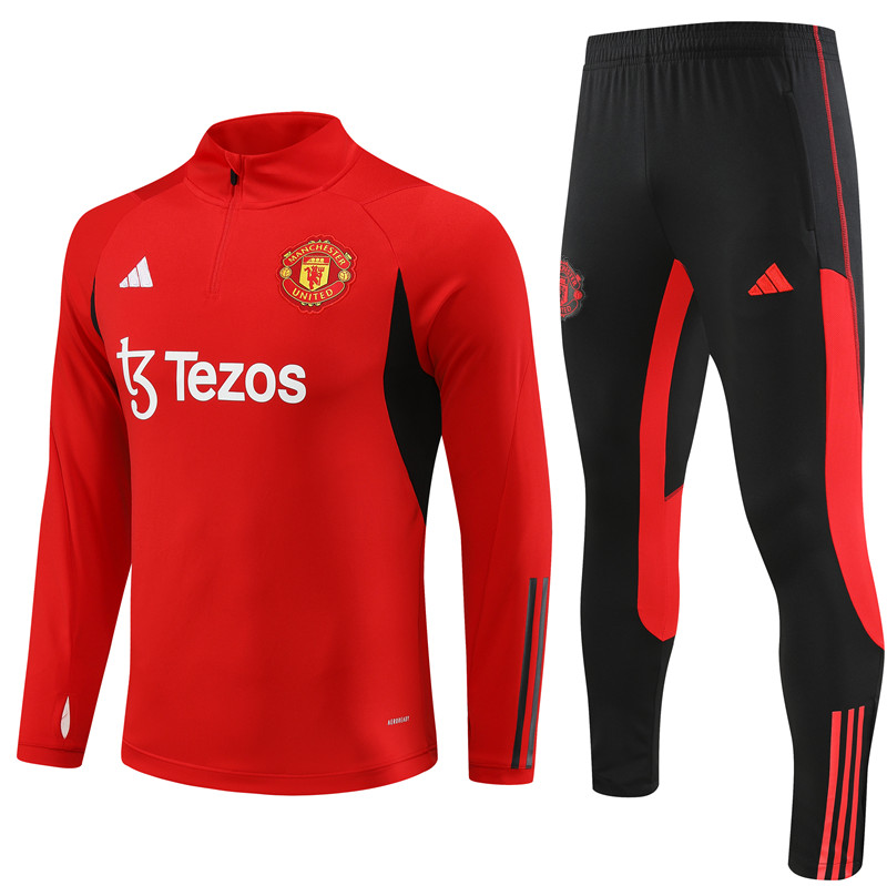 Manchester United 23-24 Long Sleeve Training Set -Red - Unitedfutballjersey