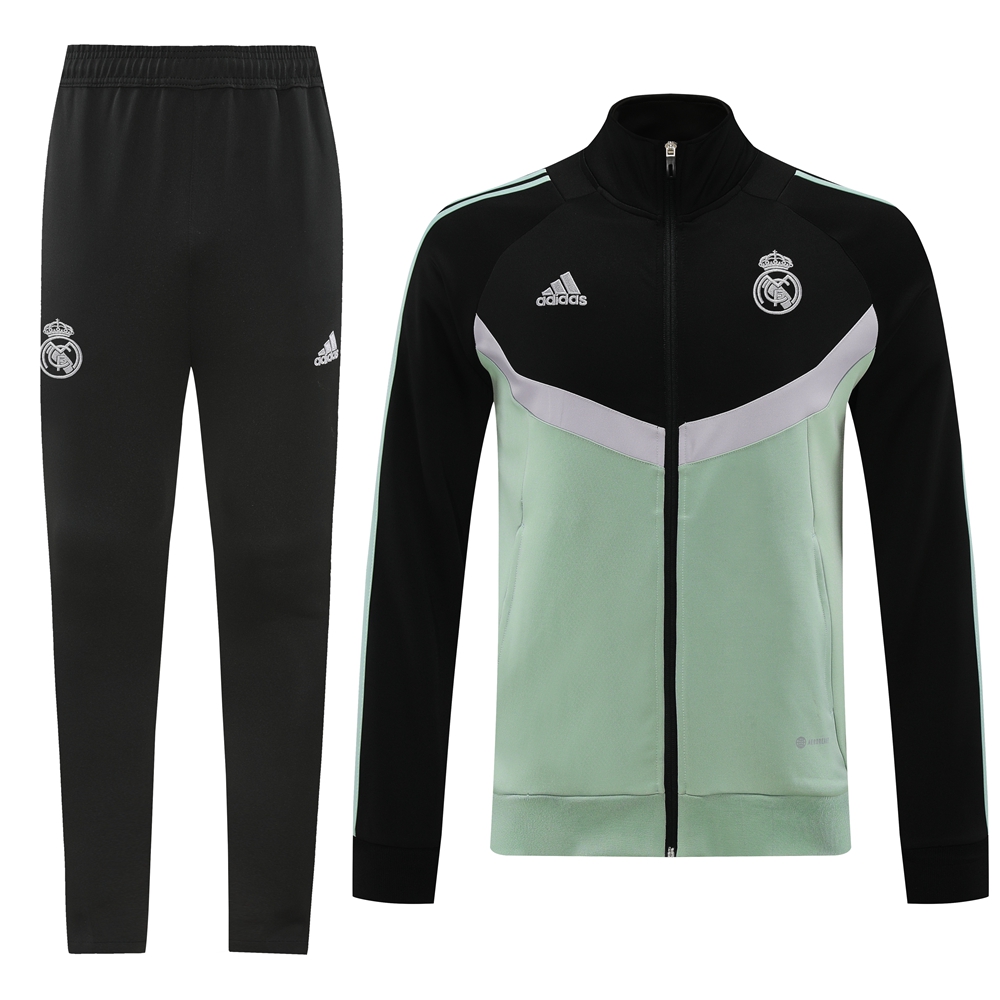 Real Madrid 24-25 Originals LFSTLR Jacket Training Tracksuit - Black and Light Green - Unitedfutballjersey