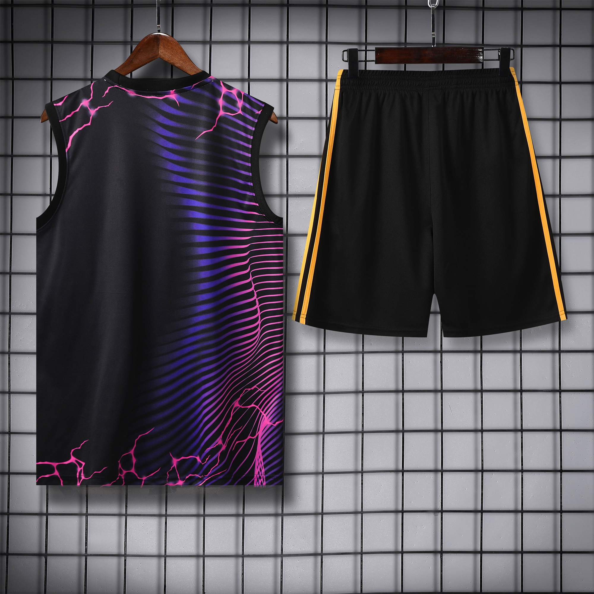 Real Madrid 24-25 Vest Training Set - Purple & Black Leopard - Unitedfutballjersey