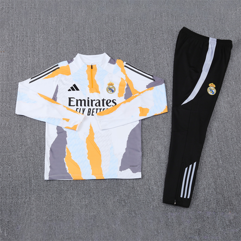 Real Madrid 2025 Kids Long Sleeve Training Set - Three Color Mixing - Unitedfutballjersey
