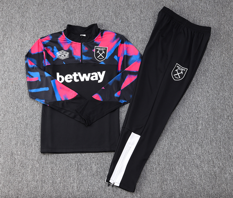 West Ham United 23-24 Long Sleeve Training Set -Black - Unitedfutballjersey