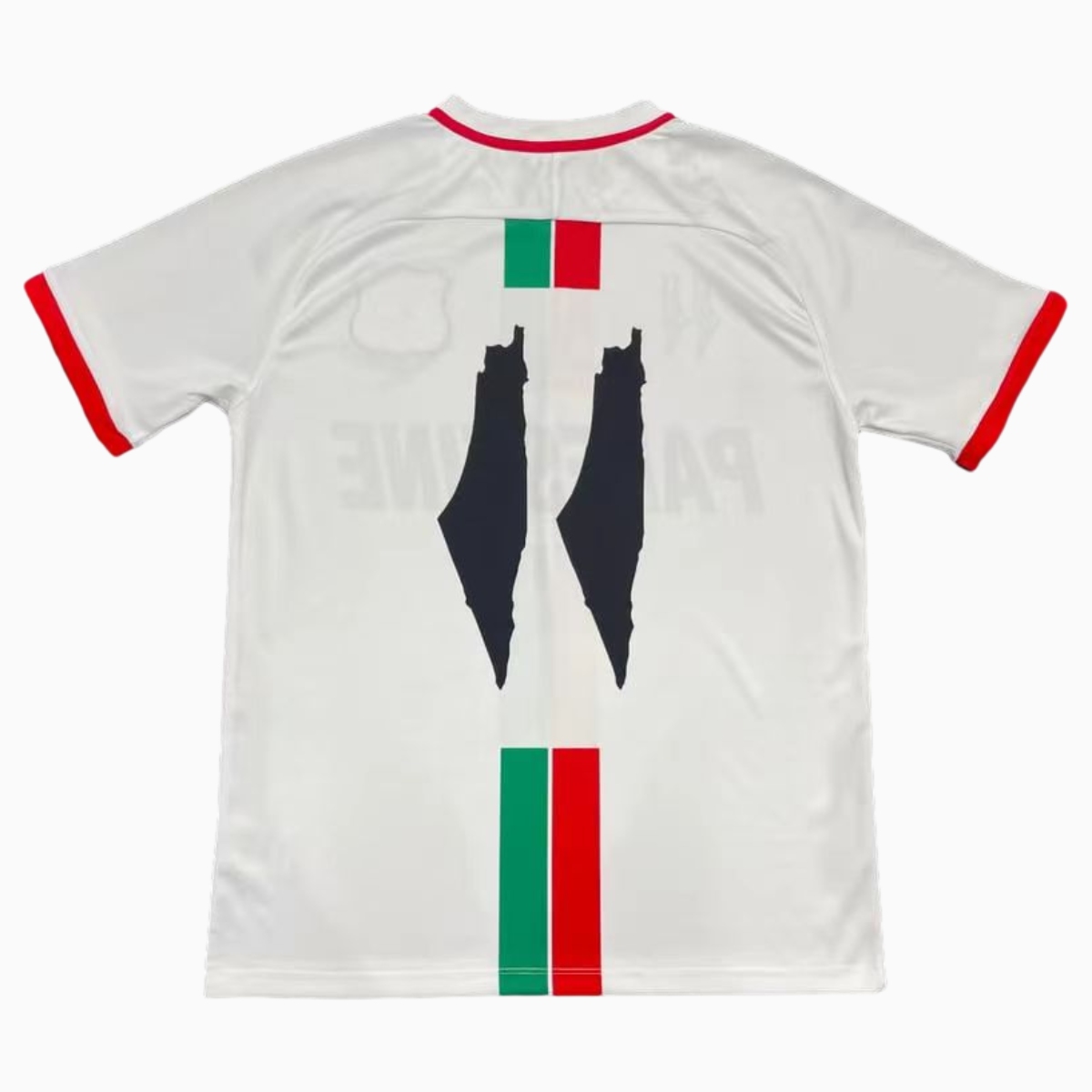 FC Palestina 24-25 White Centre Striped Jersey with Arabic and Pattern - Unitedfutballjersey