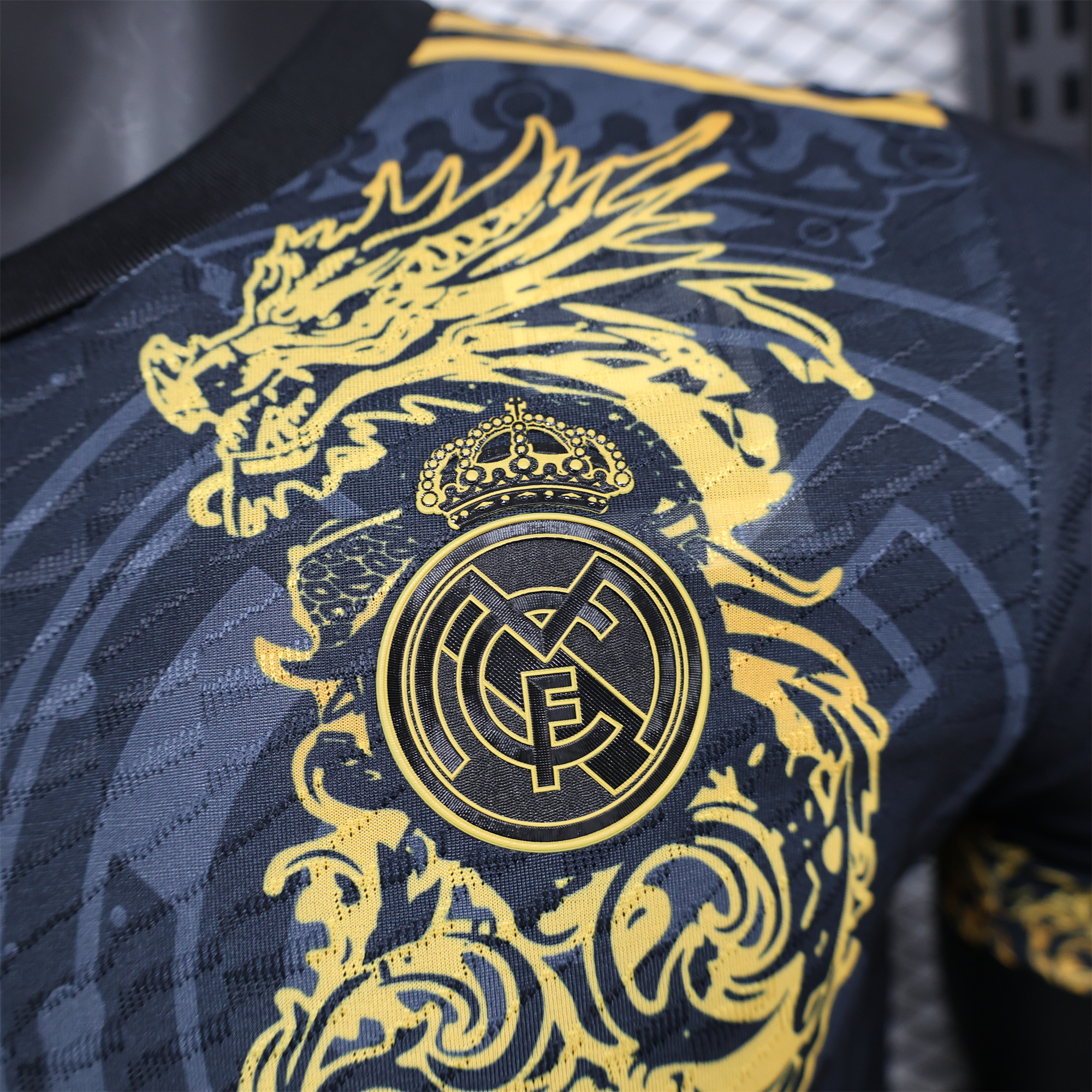 Real Madrid 24-25 Gold Loong Black Special Edition Jersey - Player Version - Unitedfutballjersey