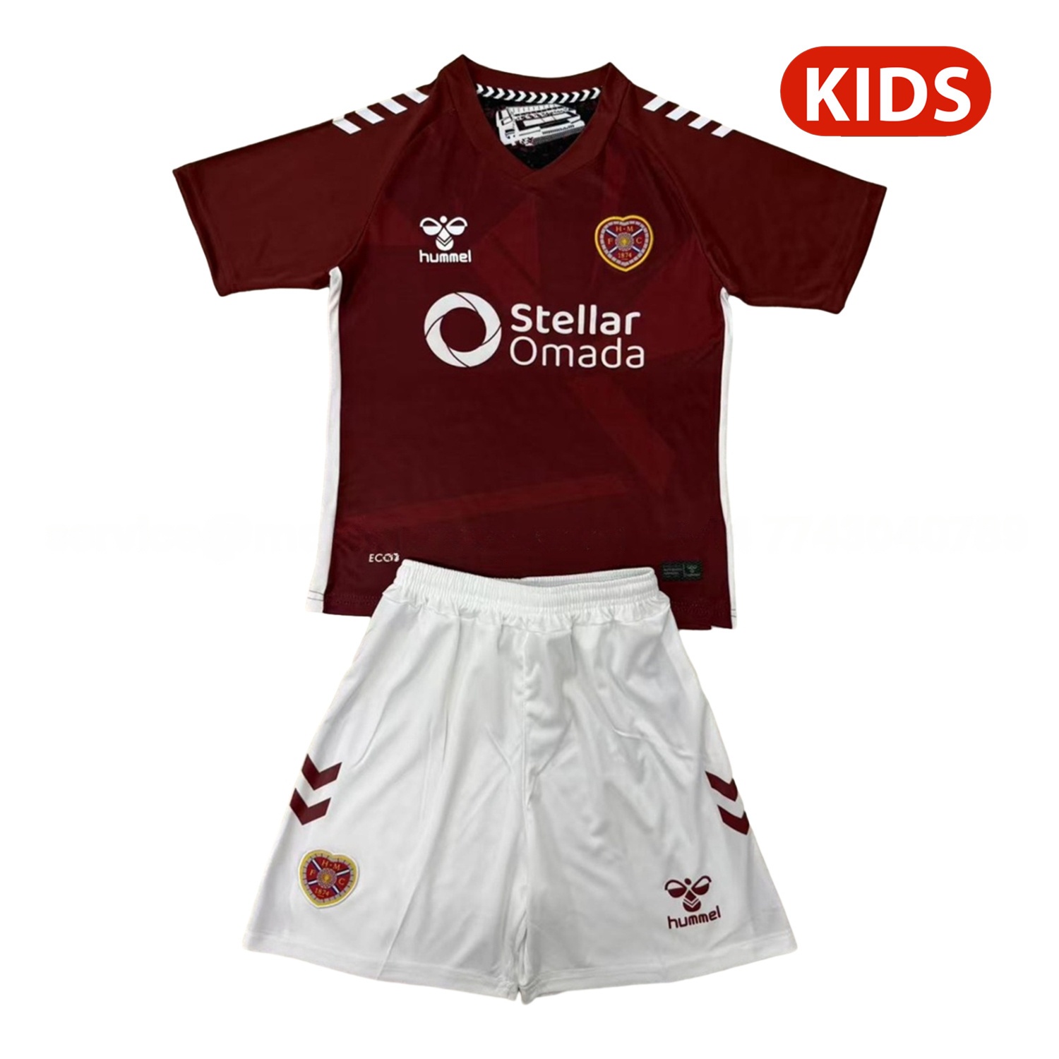 Hearts Heart of Midlothian 25-26 Home Kids Kit - Unitedfutballjersey