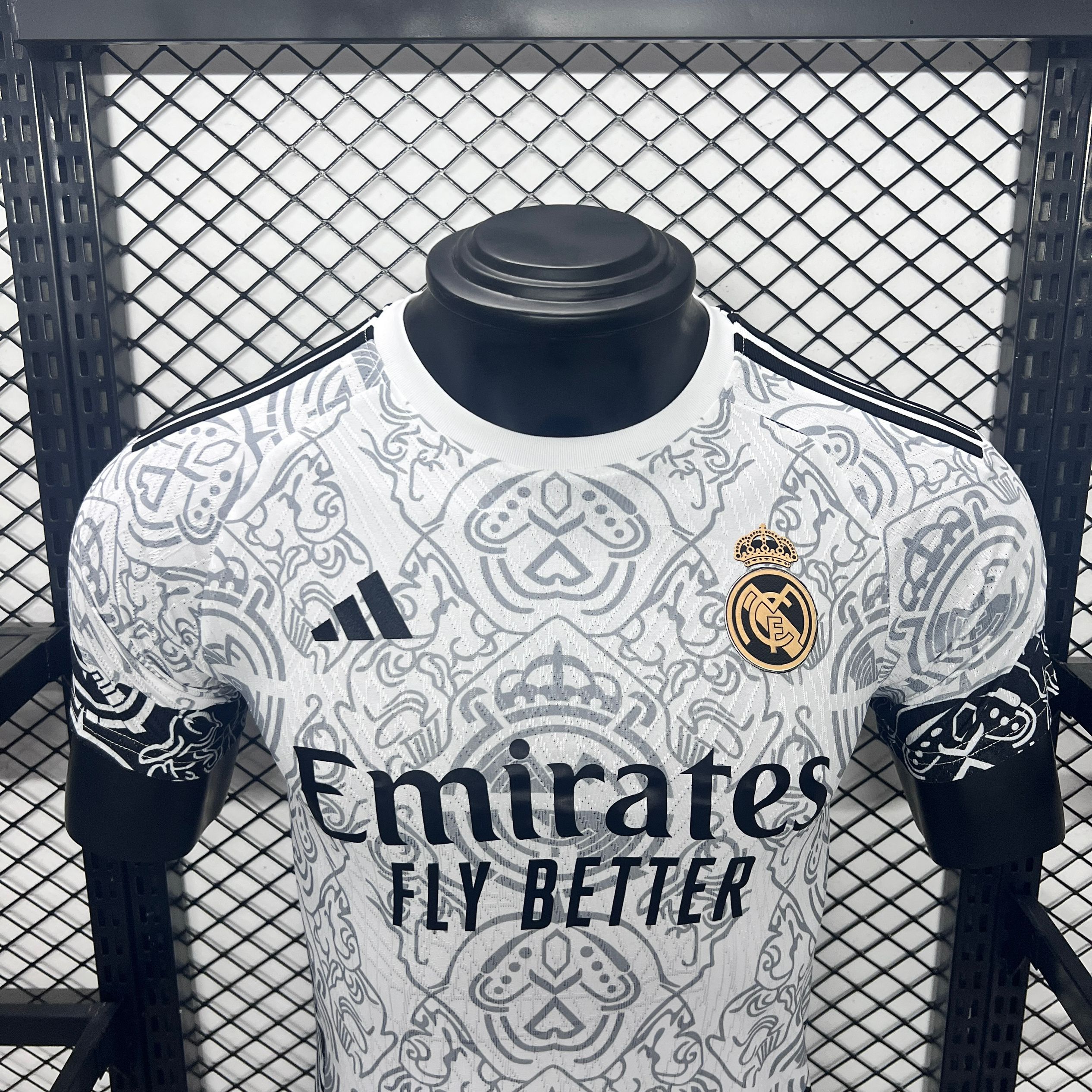 Real Madrid 24-25 White Line Pattern Special Edtion Jersey - Player Version - Unitedfutballjersey