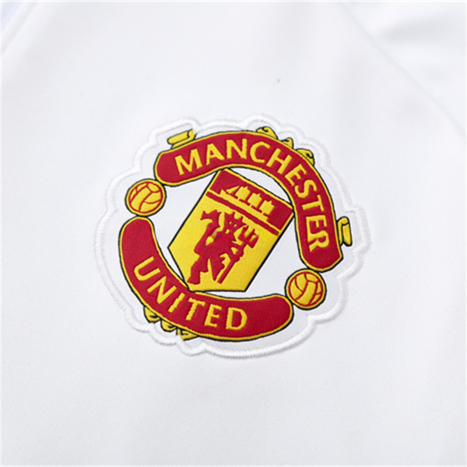 Manchester United 25-26 Kid Long Sleeves Training Set - White Top & Black Pants - Unitedfutballjersey