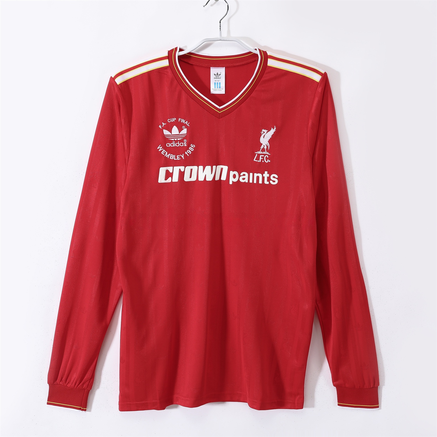 Retro Liver.pool 1986 Home Long Sleeves Jersey - FA CUP FINAL Version - Unitedfutballjersey