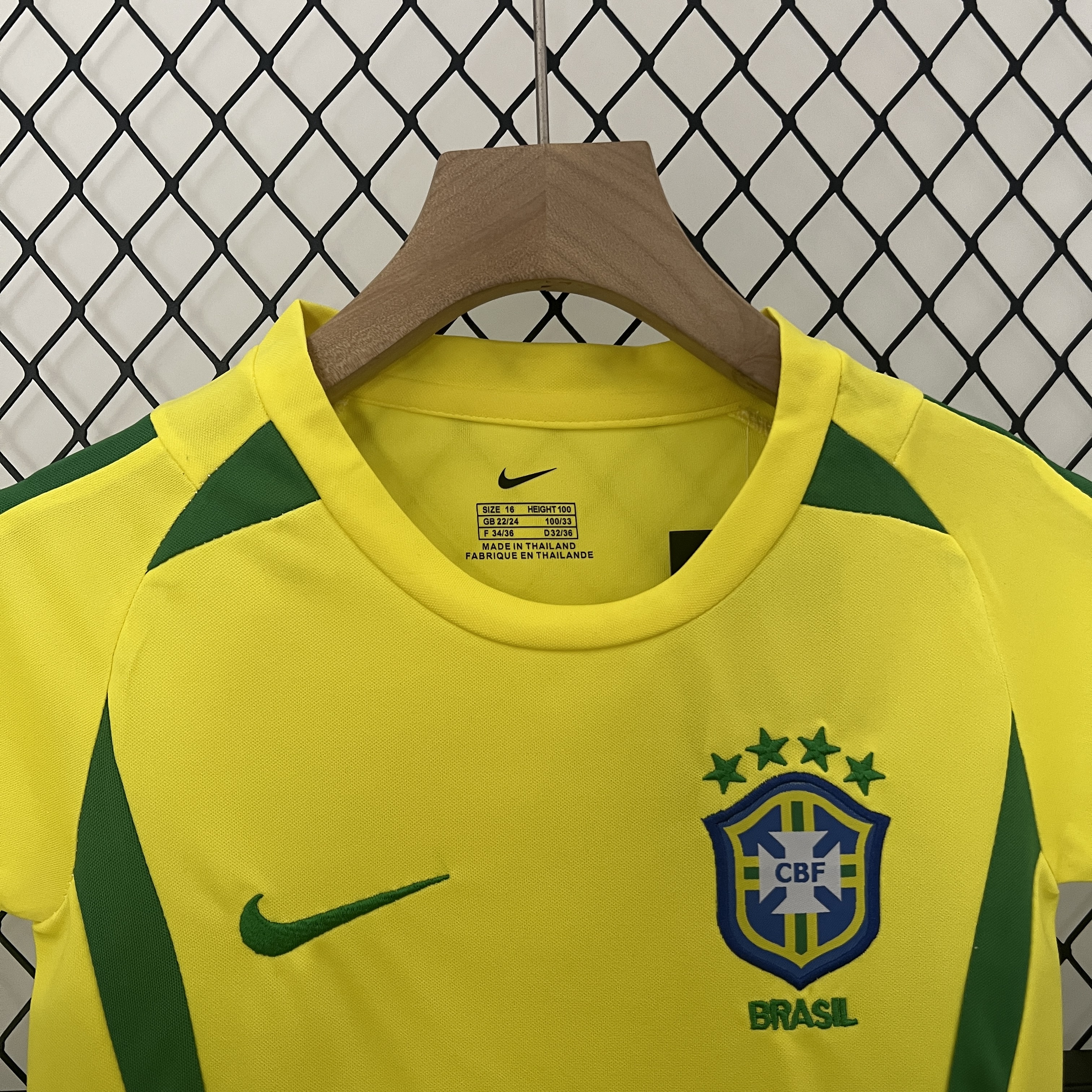 Retro Brazil 2002 Home Stadium Kids Kit - Unitedfutballjersey