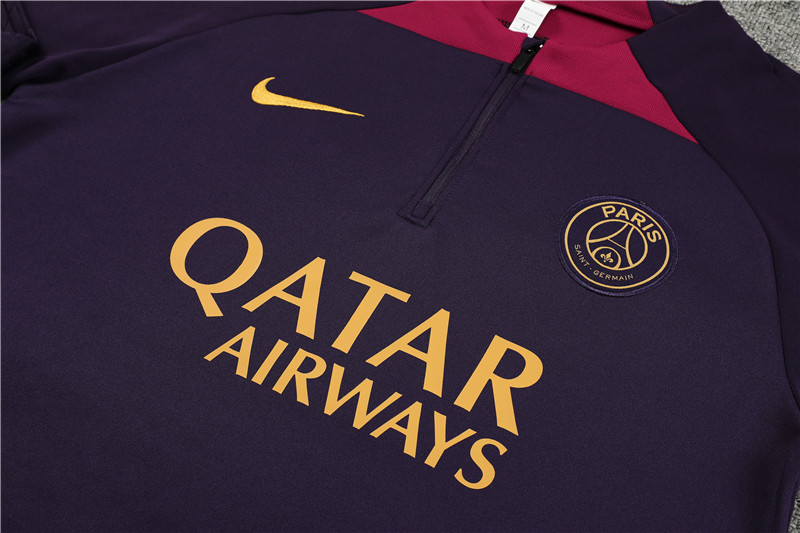 Paris Saint-Germain PSG 23-24 Kids Long Sleeve Training Set Blue -Purple - Unitedfutballjersey