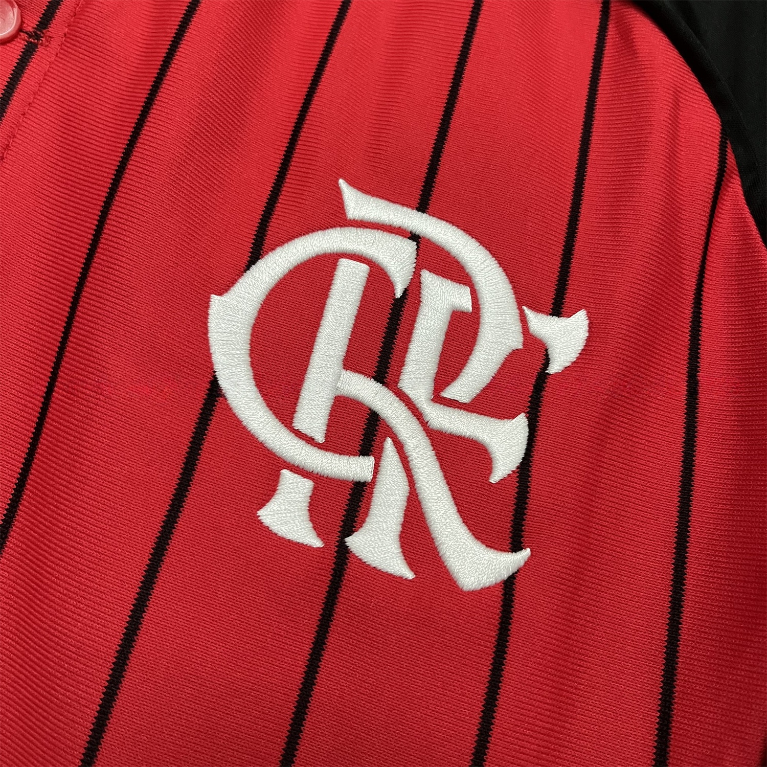 Flamengo 25-26 Red Baseball Jersey with Black Stripes - Unitedfutballjersey