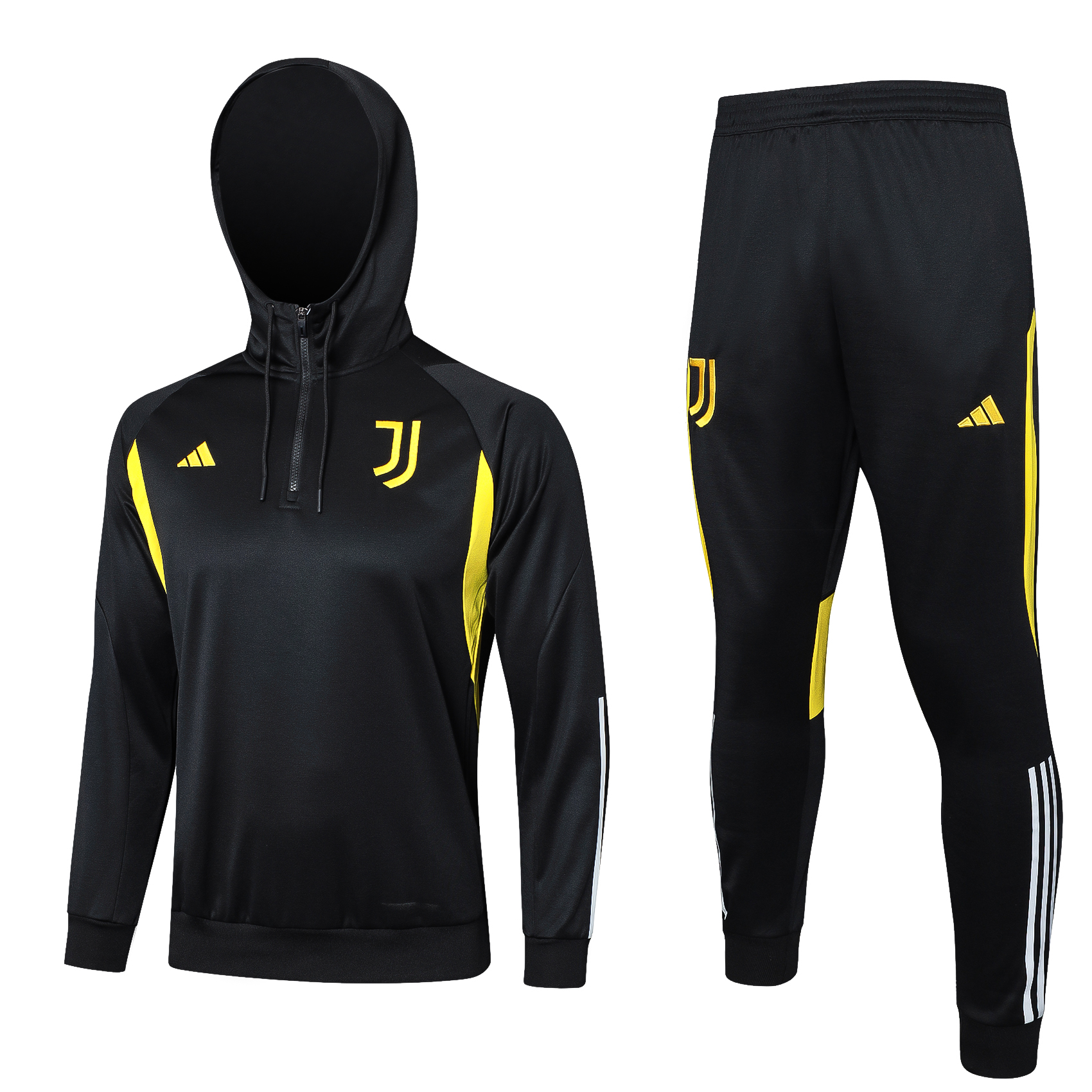 Juventus 23-24 Men's Training Hoodie + Pants - Black - Unitedfutballjersey