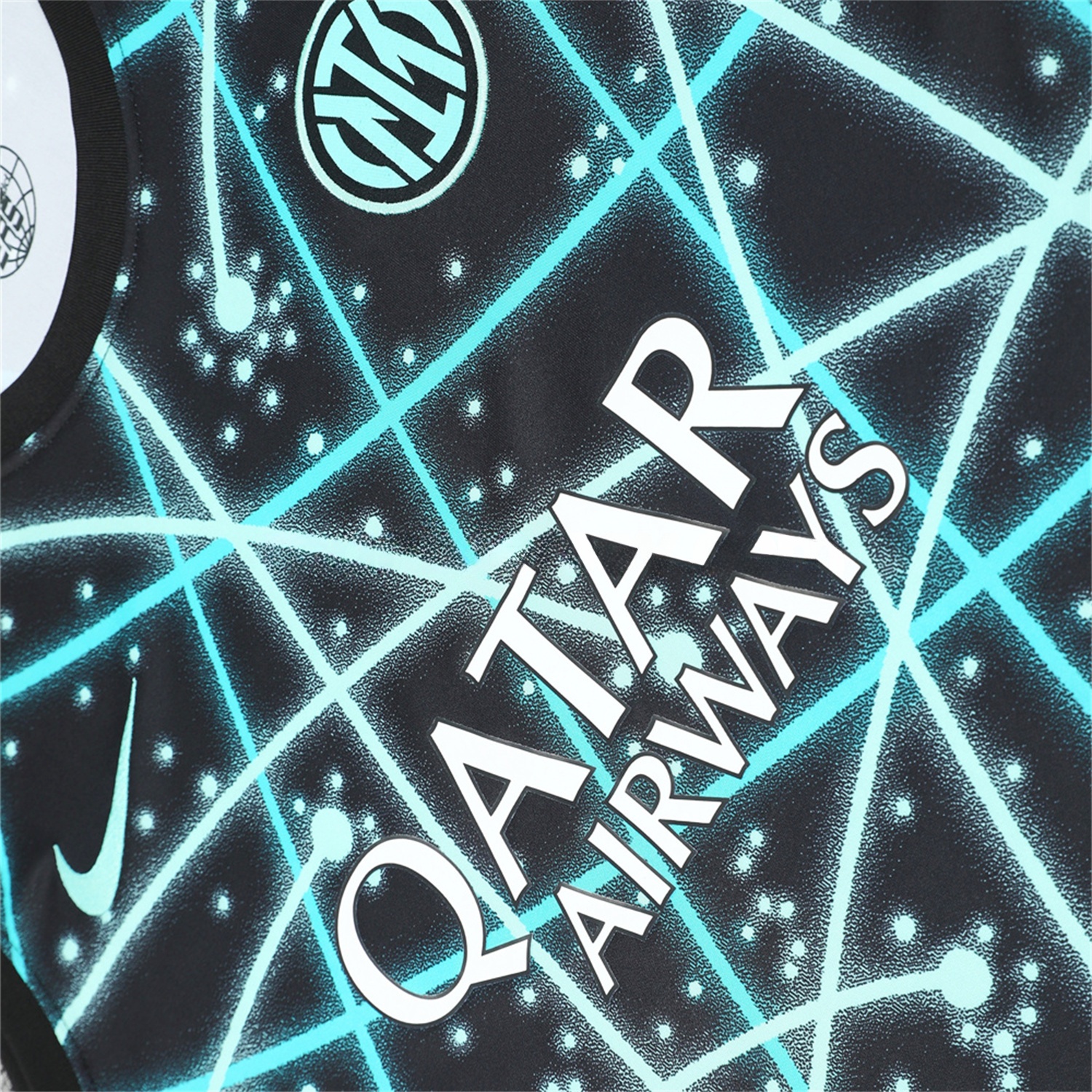 Inter Milan 25-26 Vest Training Set - Blue Fluorescent Rays Black Vest & Black Shorts - Unitedfutballjersey