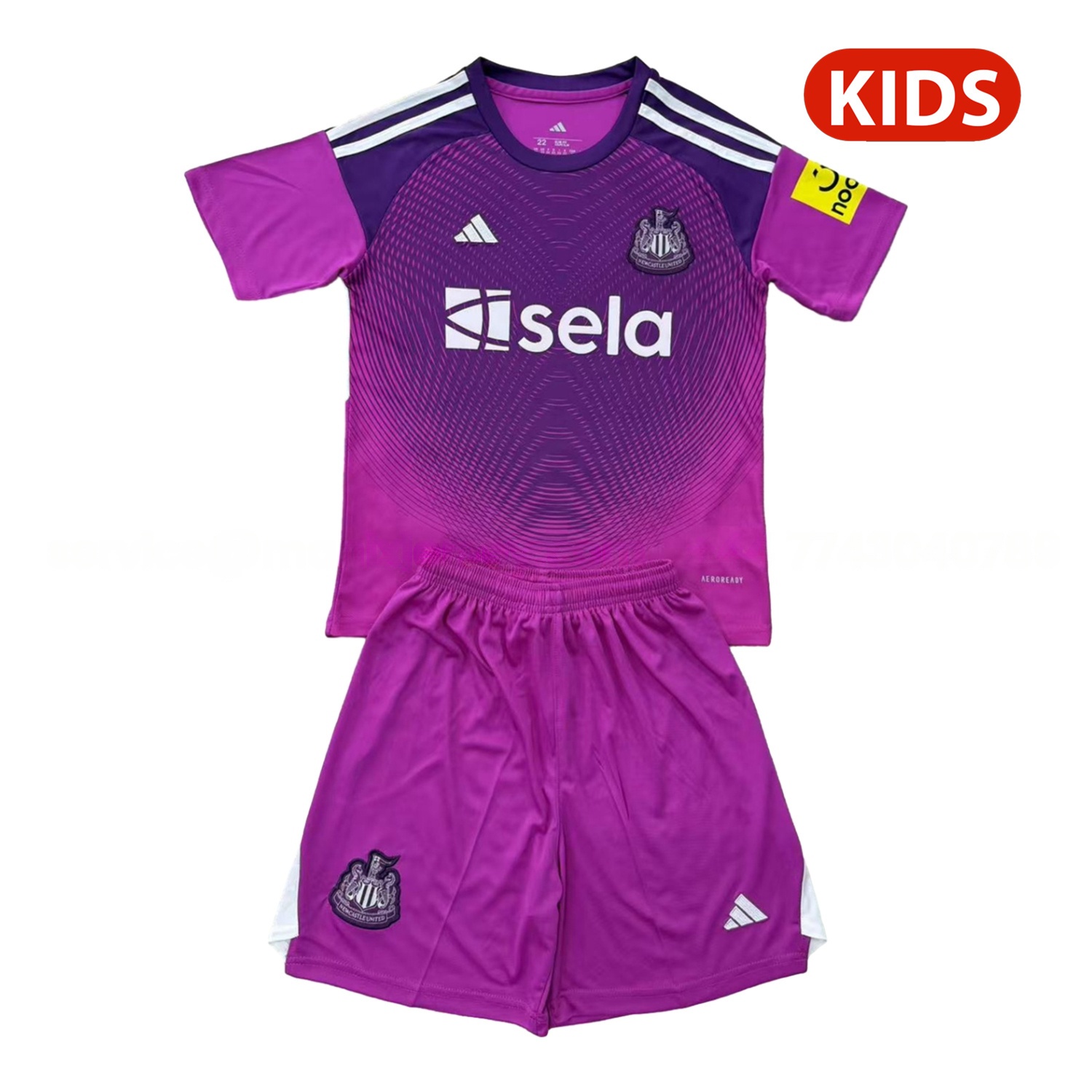 Newcastle United 25-26 Purple Goalkeeper Kids Kit - Unitedfutballjersey