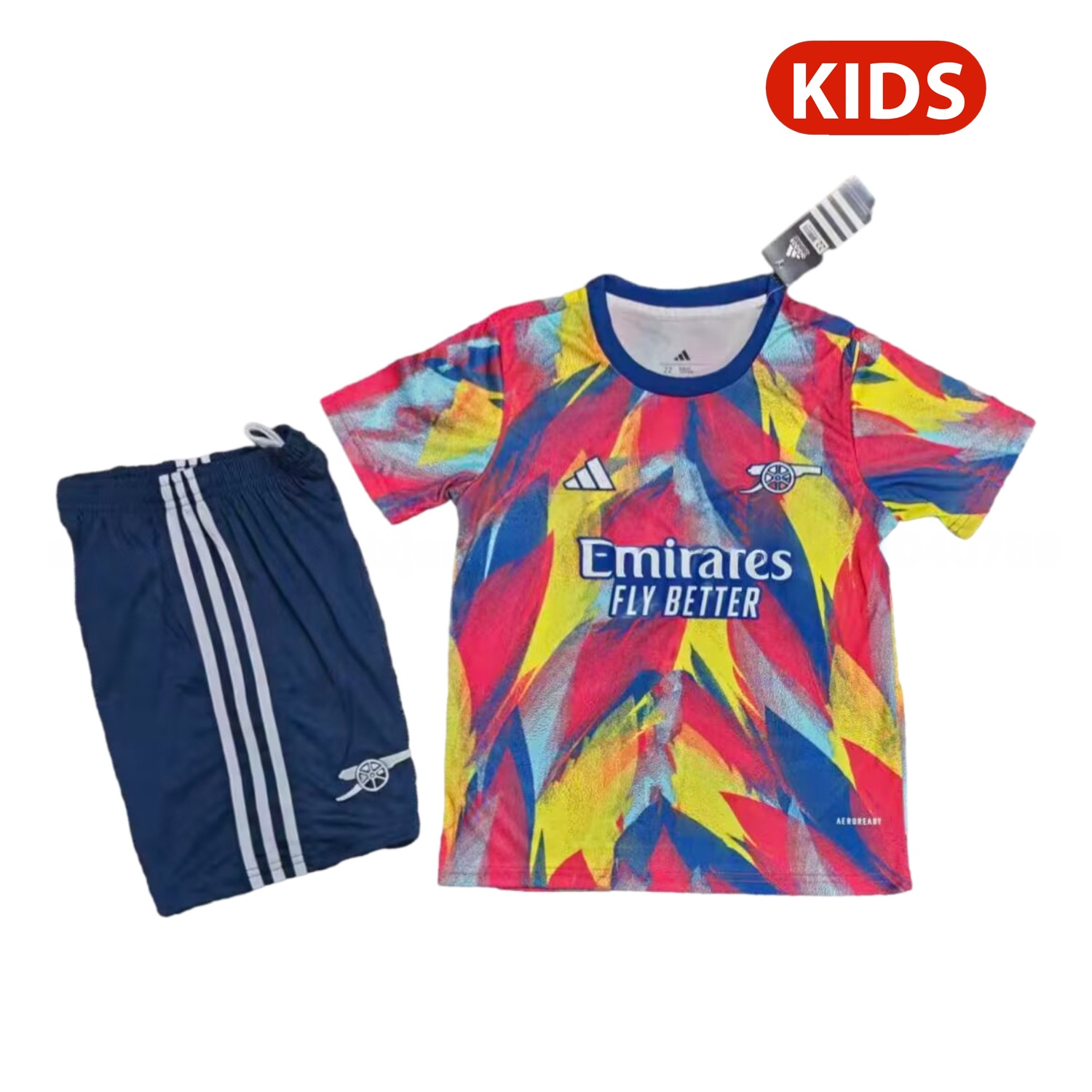Arsenal 25-26 Colorful Pre-Match Training Kids Kit - Unitedfutballjersey