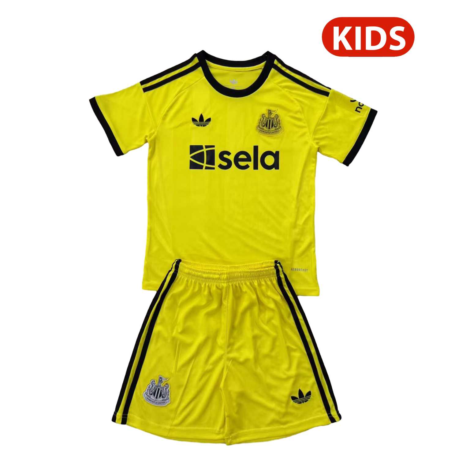 Newcastle United 25-26 Yellow Goalkeeper Kids Kit - Unitedfutballjersey