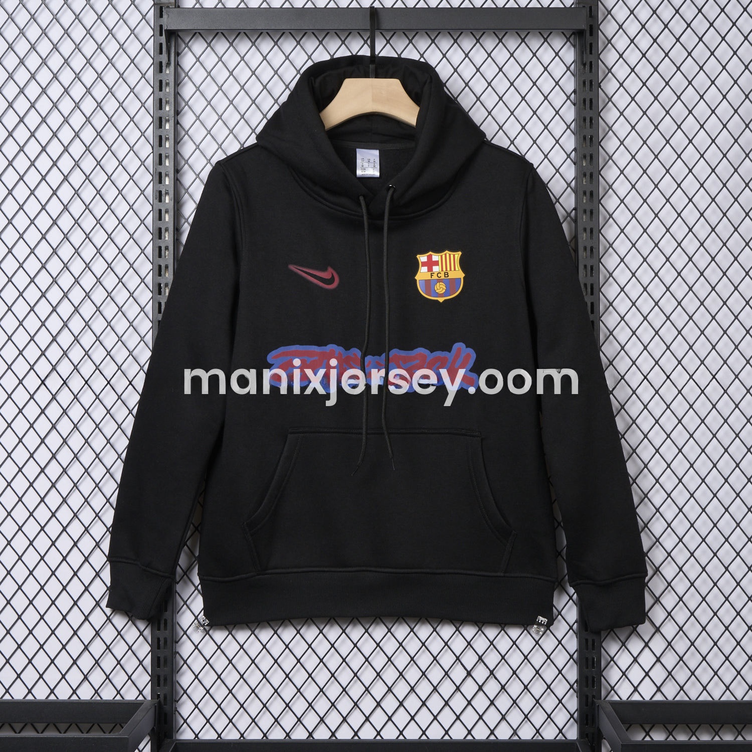 Barcelona x Travis Scott Black Unisex Pullover Hoodie - Unitedfutballjersey