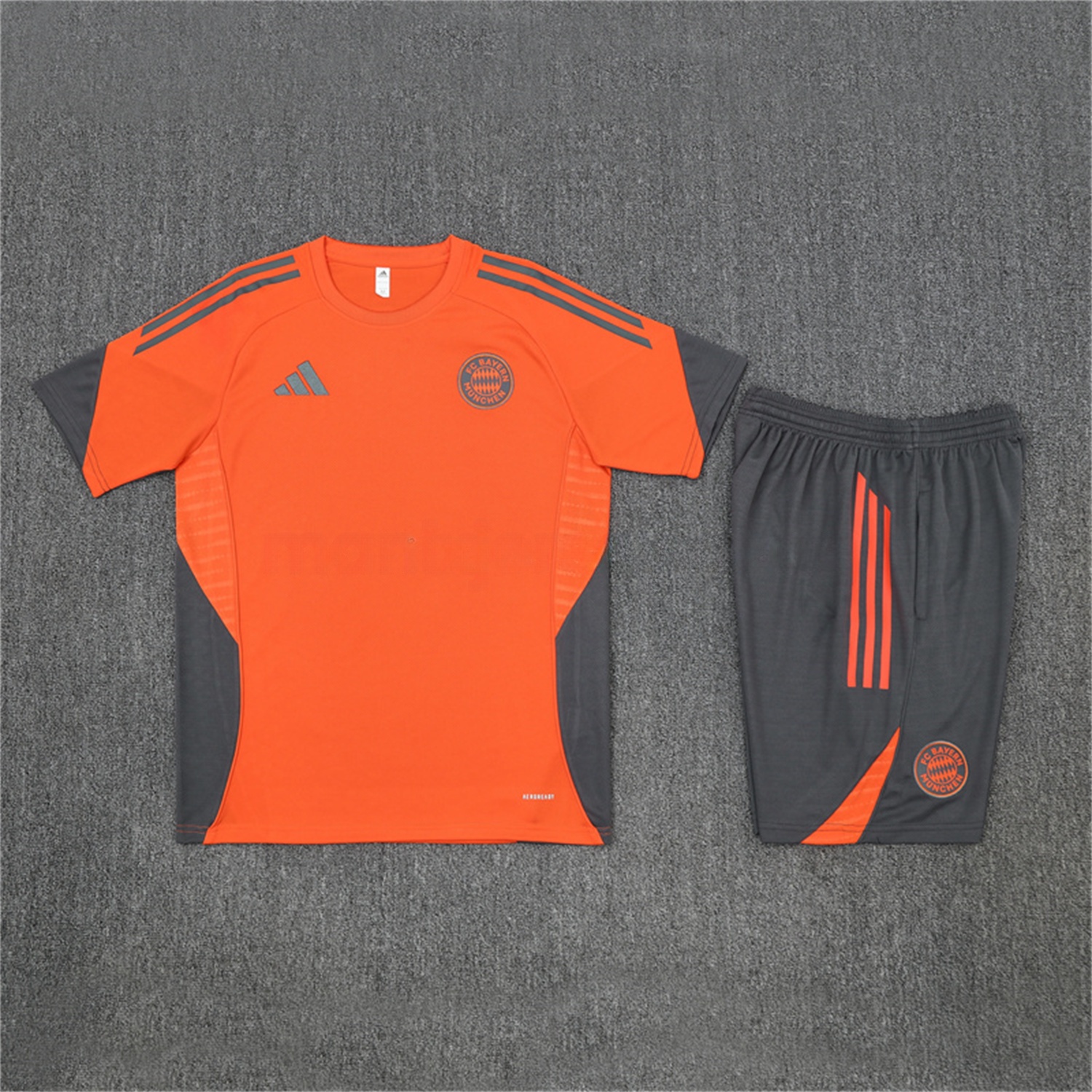 Bayern Munich 25-26 Kids Short-Sleeve Training Set - Orange Top & Gray shorts - Unitedfutballjersey
