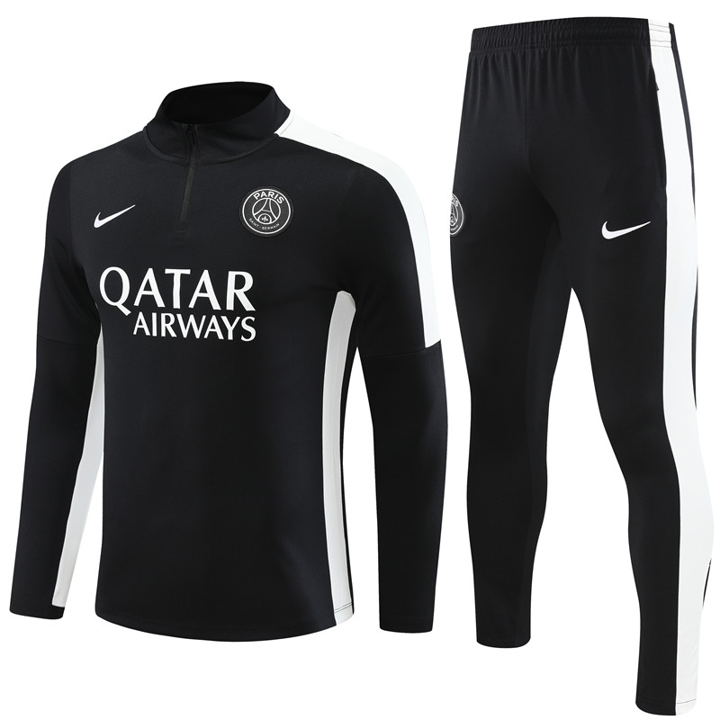 Paris Saint-Germain PSG 23-24 Long Sleeve Training Set -Black - Unitedfutballjersey