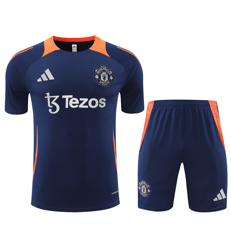 Manchester United 24-25 Short-Sleeve Training Set - Deep Blue - Unitedfutballjersey