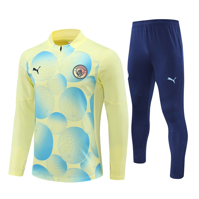 Manchester City 24-25 Long Sleeve Training Set - Yellow Camouflage - Unitedfutballjersey
