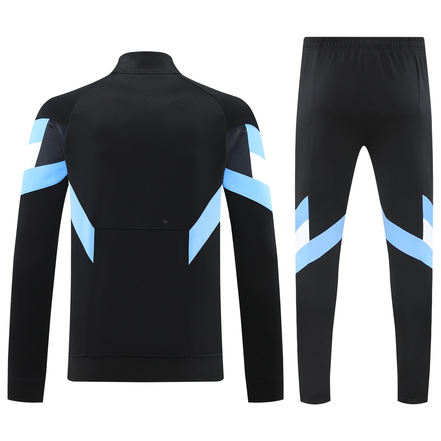 Argentina 24-25 Throwback Jacket Training Tracksuit - Black Jackets & Pants with Blue and White Stripes - Unitedfutballjersey