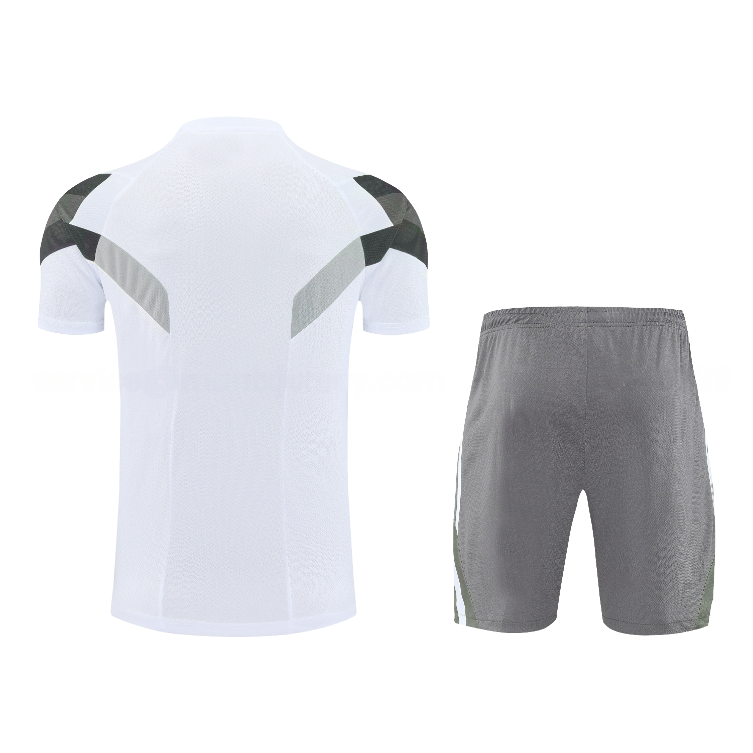Real Madrid 25-26 Short-Sleeve Training Set - White Top & Gray Shorts - Unitedfutballjersey