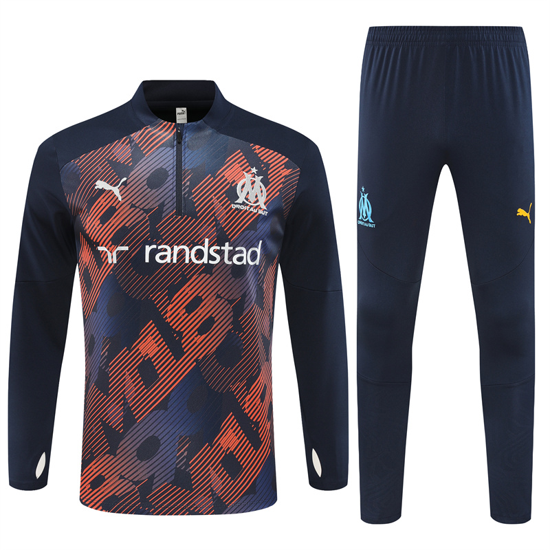Marseille 24-25 Kids Long Sleeve Training Set - Camo - Unitedfutballjersey