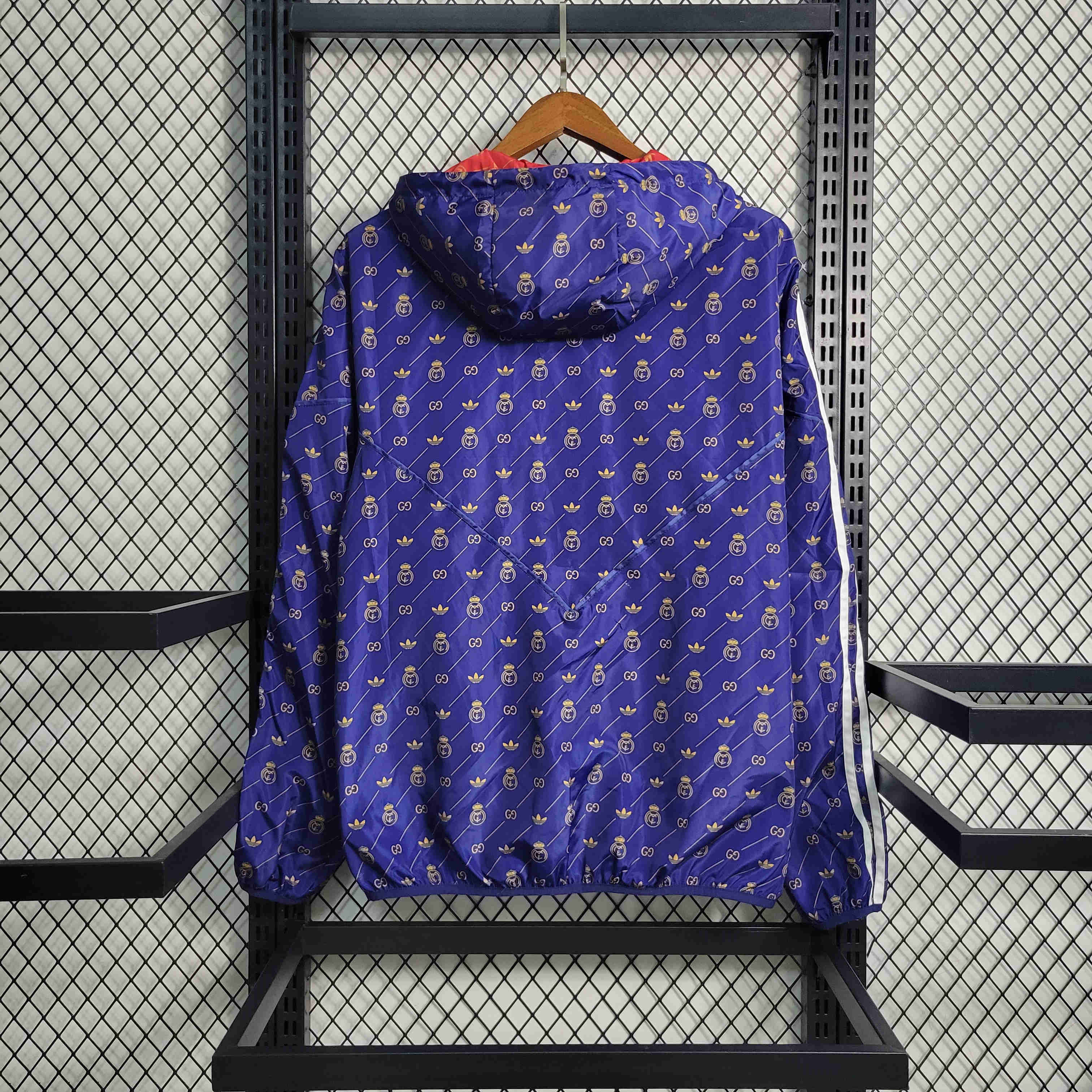 23-24 Real Madrid x GUCCI Navy Windbreaker - Unitedfutballjersey