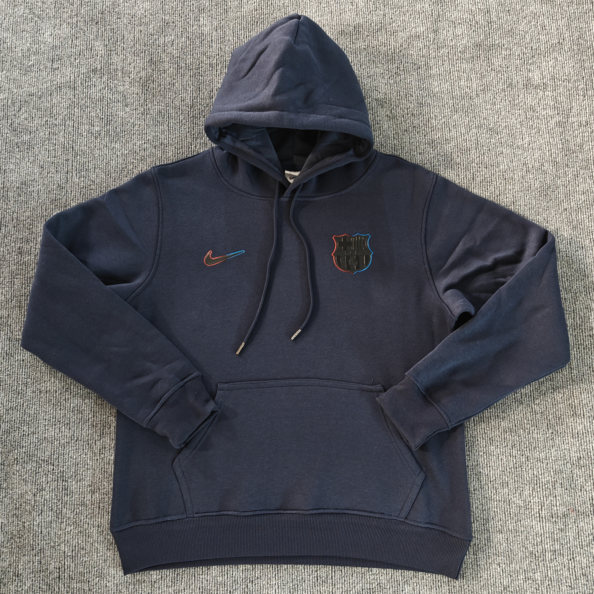 B.A.R.S.A 24-25 Black Team Badge Hoodie - Deep Blue - Unitedfutballjersey