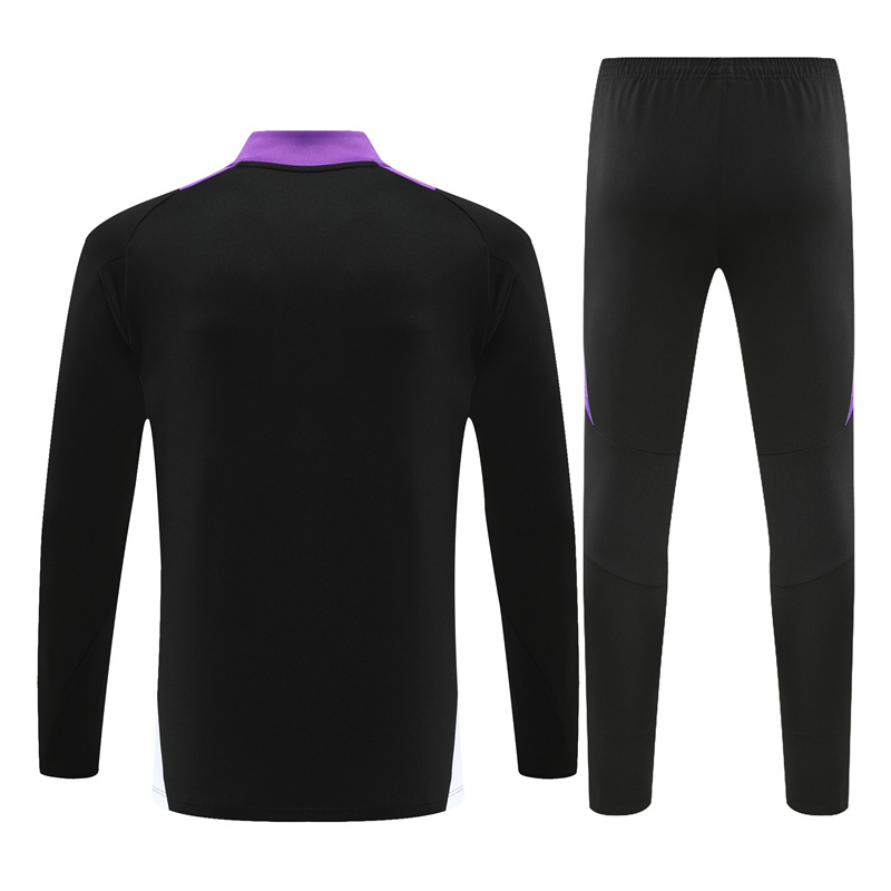 Real Madrid 24-25 Long Sleeve Training Set - Black and Purple - Unitedfutballjersey